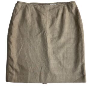 Calvin Klein Tan Beige Linen/Cotton Blend Lined Pencil Skirt Womens Plus Sz 16